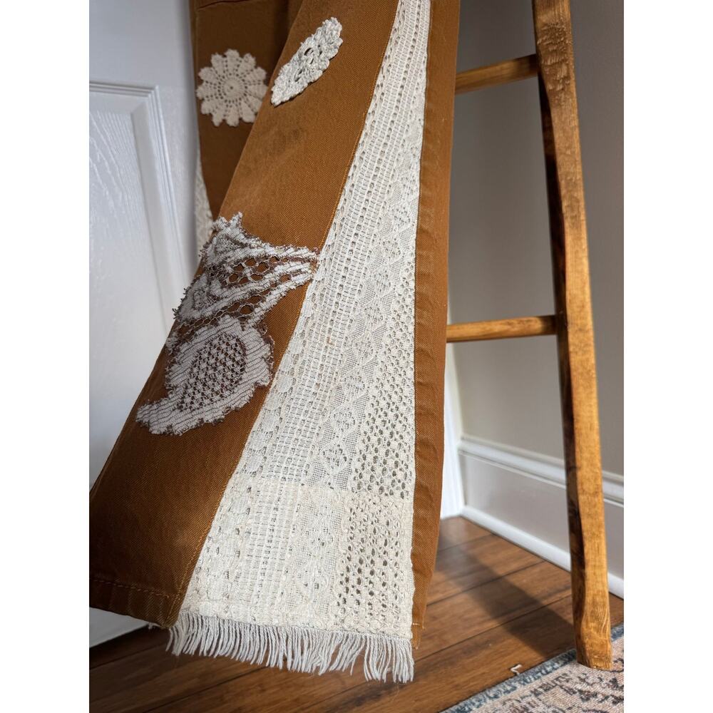 Up-cycles by Ckay | Hand Sewn Lace & Crochet Patchwork Flare Overalls - Picture 8 of 8